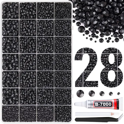 Miniatura 34 de 30000 diamantes de imitación de resina para deslumbrar con pegamento de joyería B7000, gemas de imitación doradas para manualidades, ropa, vasos