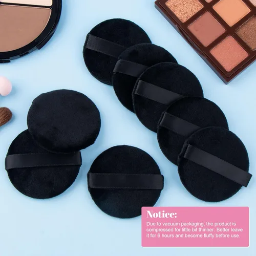 Miniatura 3 de HINZIC Paquete de 25 esponjas redondas de 2.36 pulgadas para aplicadores de maquillaje de base, algodón suave y agradable a la piel, esponjas