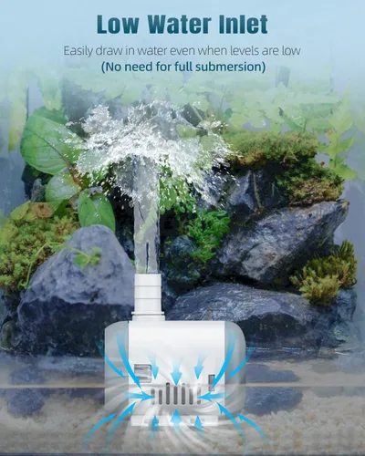 Miniatura 3 de Pawfly Bomba de fuente pequeña, bomba de agua sumergible de 130 GPH para fuente, mini bomba de agua de 8 W con elevación alta de 2.6 pies, bomba