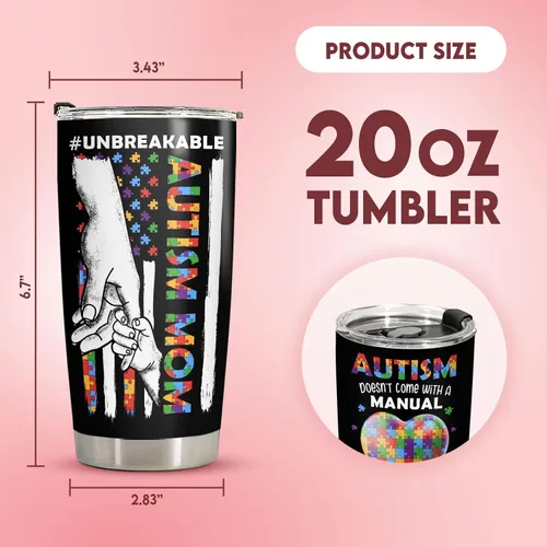 Miniatura 6 de 34HD Regalo para el Día de la Madre para mamá con autismo – Vaso irrompible para mamá con conciencia sobre el autismo, taza para mamá