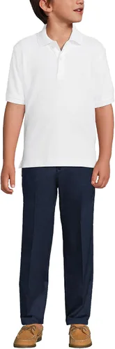 Miniatura 3 de Lands' End Camisa polo entrelazada de manga corta para uniforme escolar para niños