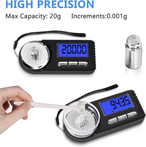 Miniatura 2 de THINKSCALE Báscula digital de miligramo 1.76 oz/0.00 oz, escala de mg para medicina en polvo con estuche portátil, escala de microgramos