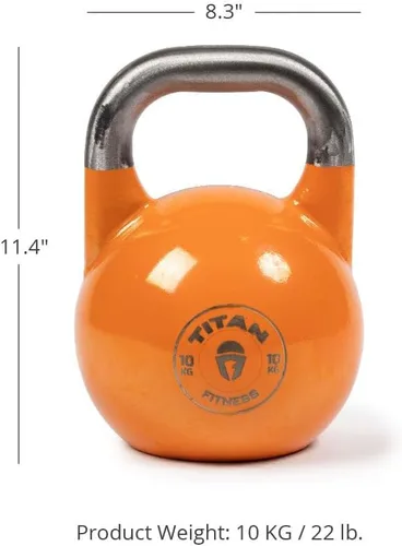 Miniatura 9 de Titan Fitness Pesa rusa de competencia, fundición de una sola pieza, marcas KG, entrenamiento de cuerpo completo