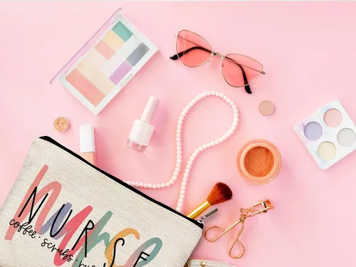 Miniatura 3 de Bolsas de maquillaje para enfermeras - Bolsas de cosméticos con cremallera para mujeres y estudiantes de enfermería