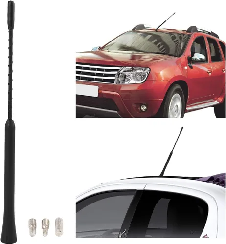 Miniatura 5 de X AUTOHAUX 9" Antena de radio universal para coche AM FM Antena aérea flexible Antena de radio de 22 cm Booster de señal Mástil de techo