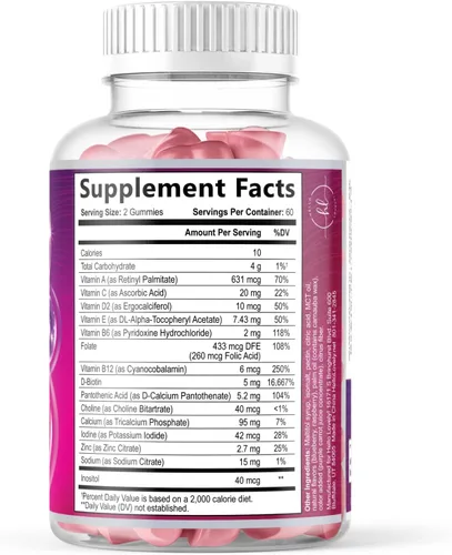 Miniatura 9 de Gomitas de vitaminas para el cabello con biotina, 5000 mcg por porción, apoyo al crecimiento del cabello con vitaminas E y C para un cabello más