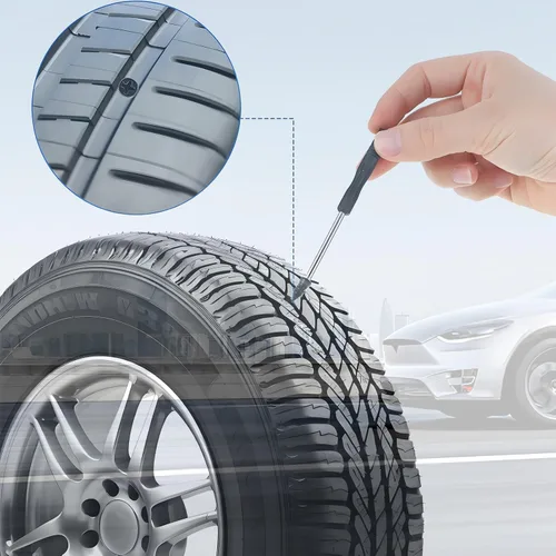 Miniatura 4 de PINKJOY 30 piezas de clavos de reparación de neumáticos con tornillos autoperforantes de goma, herramienta de reparación de neumáticos de servicio
