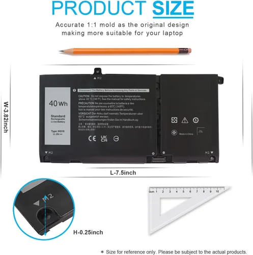 Miniatura 6 de Batería para laptop de 40 Wh JK6Y6 de 11.25 V para Dell Inspiron 5300 5301 5401 5402 5408 5409 5501 5508 5509 5400 5406 7405 7300 7306 75000 7506 2