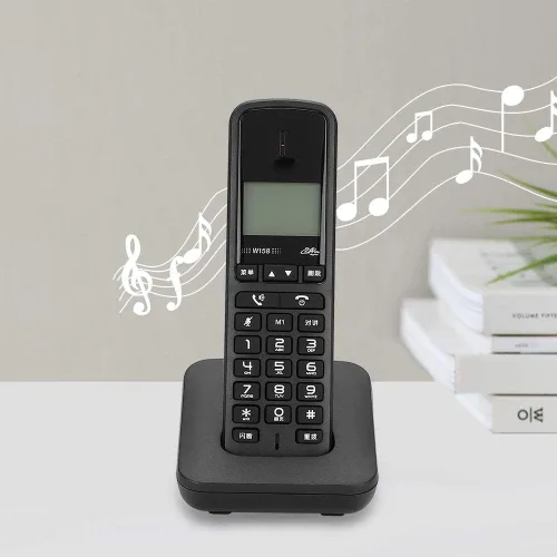 Miniatura 2 de Intercomunicador telefónico inalámbrico digital con llamadas manos libres, 100-240V (negro)