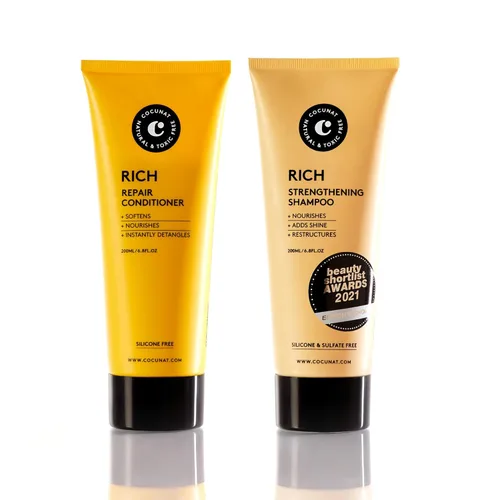COCUNAT - Paquete rico para cabello seco - Champú y acondicionador natural - Cabello dañado o teñido - Hidrata, nutre y reestructura - Libre de
