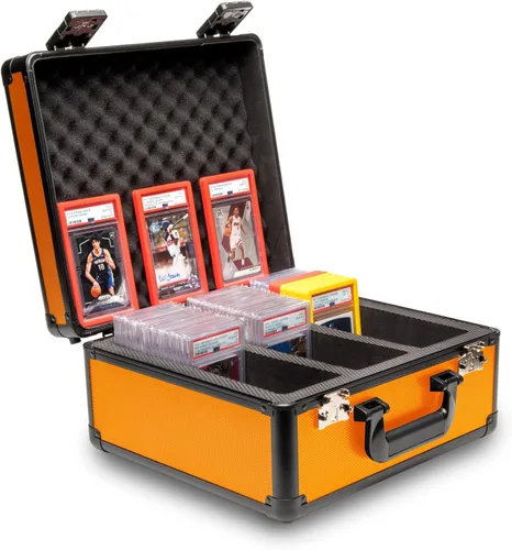 Miniatura 15 de SLAB ARMOR - Caja de almacenamiento de tarjetas graduadas de 3 filas, estuche de losa PSA para tarjetas graduadas con capacidad para más de 120 Negro