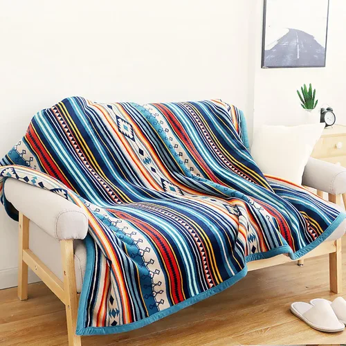 Miniatura 11 de UKELER - Manta Boho Sherpa 60" x 50" - Mantas de franela suaves y esponjosas para cama/sofá/oficina/camping A-bohemio