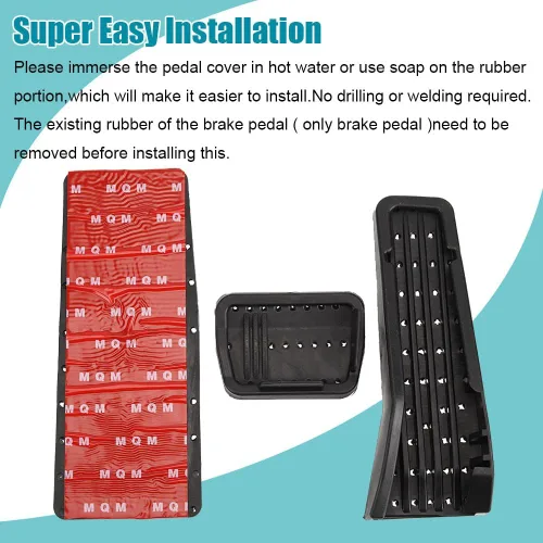 Miniatura 6 de LEXLEY 3 almohadillas antideslizantes de aluminio para pedal de freno de gas, cubiertas de pedal de acelerador sin perforación, solo para Mazda 2024