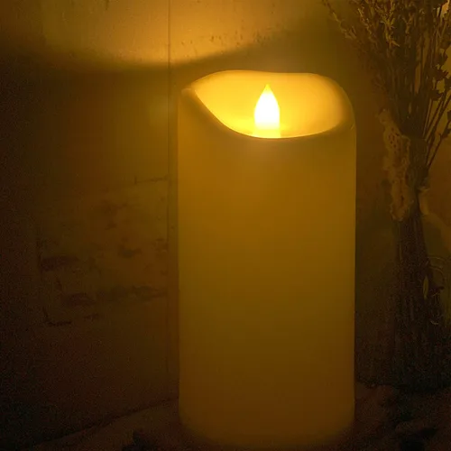 Miniatura 7 de Vela LED sin llama de 8 x 4 pulgadas, funciona con pilas, luz parpadeante impermeable al aire libre con control remoto y temporizador para fiesta