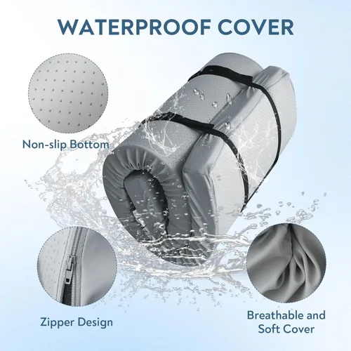 Miniatura 2 de Almohadilla de colchón de espuma viscoelástica para catre de campamento, almohadilla de dormir de 3 pulgadas de grosor con funda impermeable, 72 x