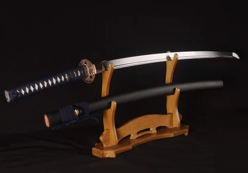 Miniatura 3 de Espada Katana Samurai, espada forjada a mano, acero de alto carbono 1095, práctica, corte real, afilada, hoja de espiga completa, Tsuba temática