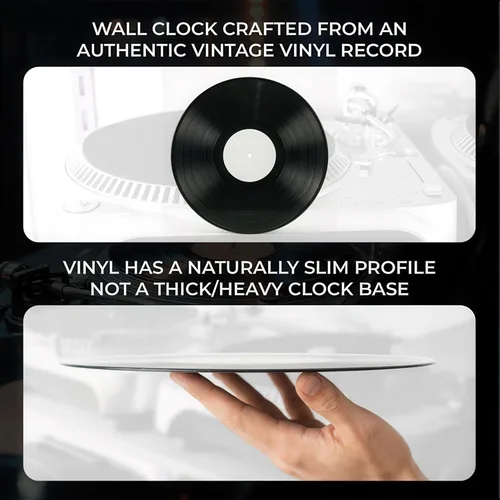 Miniatura 2 de Reloj de pared con luz LED, arte de pared de fases de la luna, decoración de fases lunares, regalo de ciclo lunar, disco de vinilo negro
