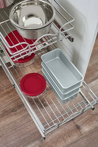 Miniatura 3 de Rev-A-Shelf Estante extraíble para armario de cocina de 2 niveles y organizador de cajones, cesta de almacenamiento de despensa deslizante en varios