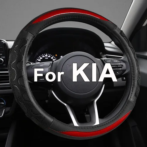 Funda para volante GIANT PANDA para Kia Soul, Sportage, Forte, Optima, Telluride (3D Honeycomb-Rojo-Tamaño estándar)