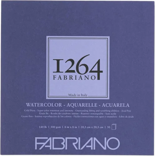Fabriano 1264 Bloc de acuarela, blanco brillante