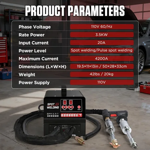 Miniatura 9 de Kit de extractor de abolladuras de soldador por puntos, máquina de soldadura por puntos de cuerpo automático 4200A con manual/automático y 7 modos