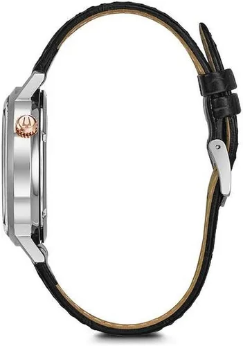 Miniatura 2 de Bulova Reloj analógico automático para hombre con correa de piel 98A187, negro, 1.614 in, correa, Negro -, Correa