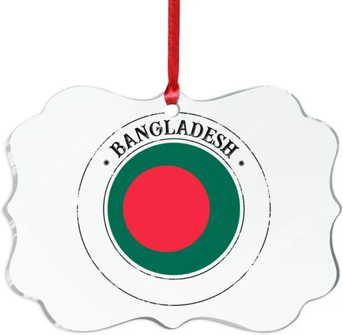 Miniatura 2 de Decoraciones para árbol de Navidad de Bangladesh, adornos de bandera nacional de Bangladesh para árbol de Navidad, regalo de recuerdo de país