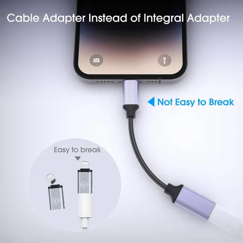 Miniatura 6 de TechMatte Adaptador de cable USB C a Lightning macho hembra, 27 W PD carga rápida solo compatible con iPhone, iPad, iPod, AirPods, sin audio,