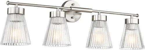 Miniatura 19 de HWH - Lámpara de pared para interiores, moderno aplique de pared con pantalla de vidrio a rayas blancas esmeriladas, aplique de pared individual
