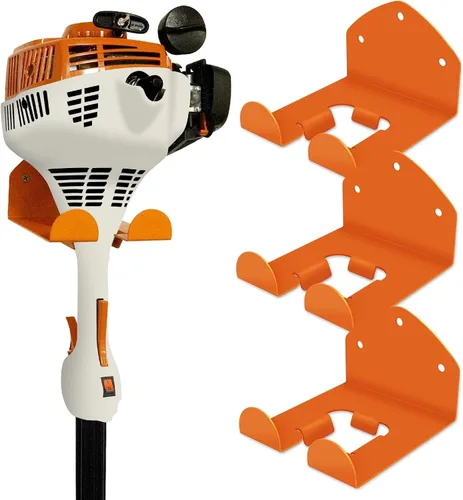 Miniatura 9 de Flexi Rods Organizador de garaje para colgar en la pared, estante de herramientas de jardín para recortadora de césped, cortasetos, herramientas