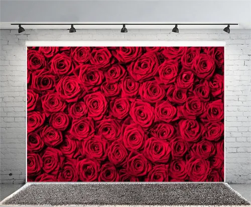 Miniatura 2 de Yeele Fondo de fotografía floral de rosa roja de 9 x 6 pies, pétalos de flores, romántico, dulce, novia, fiesta, fotografía, fondos de fondo