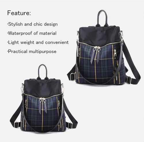 Miniatura 7 de Mochila para mujer, impermeable, ligera, a la moda, casual, de viaje, para mujer