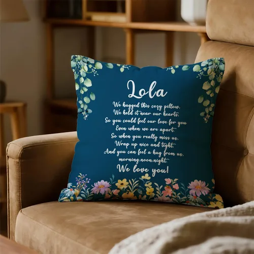 Miniatura 3 de Lola - Fundas de almohada, regalos conmovedores para la abuela Lola, almohada de cojín floral acogedora para abuelo, 18 x 18 pulgadas