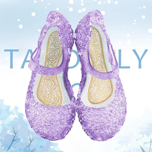 Miniatura 2 de TANDEFLY Frozen Inspired Elsa Flats Mary Jane - Zapatos de fiesta de baile, sandalias de princesa Snow Queen para niñas pequeñas, cumpleaños