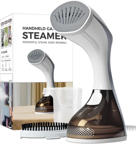 Vaporizador para Ropa, Calentamiento de 20S, 1500W y 3 Configuraciones de Vapor, Suela de Cerámica con 13 Ventilaciones, Plancha de Ropa 2-en-1 para