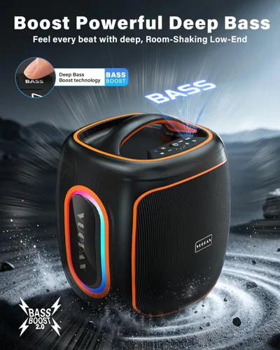 Miniatura 4 de Altavoz Bluetooth de 120 W, altavoz para exteriores de 6.5 pulgadas con graves súper profundos, 18000 mAh 30H, BT5.4, IP65 impermeable, luces RGB