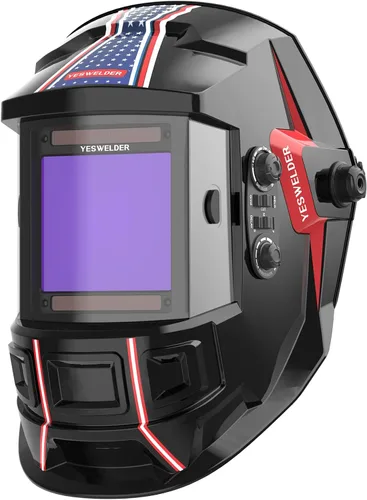 Miniatura 13 de YESWELDER Gran pantalla de visualización de color verdadero energía solar oscurecimiento automático casco de soldadura, lente hemisférica, 4