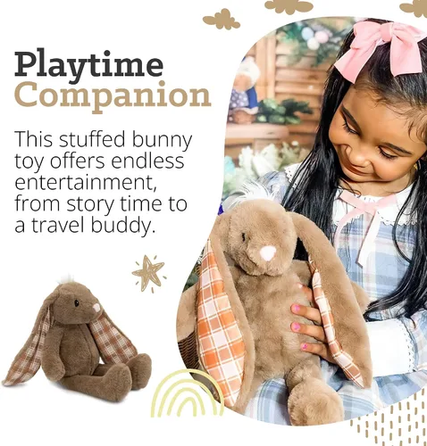 Miniatura 2 de Peluche de Animal de Conejo de Pascua Plushible, 18 pulgadas (Marrón) - Juguete de Peluche Suave Bordado para Niños, Recién Nacidos, Niños y Niñas