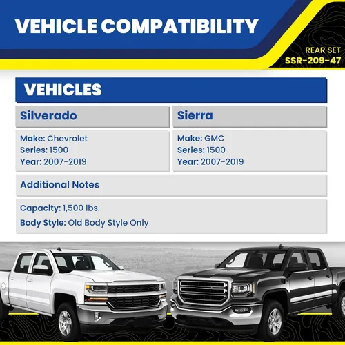 Miniatura 2 de SuperSprings SSR-209-47 Kit de resortes traseros SumoSprings para Silverado/Sierra 1500 2007-2019 Para estilo de cuerpo antiguo Capacidad