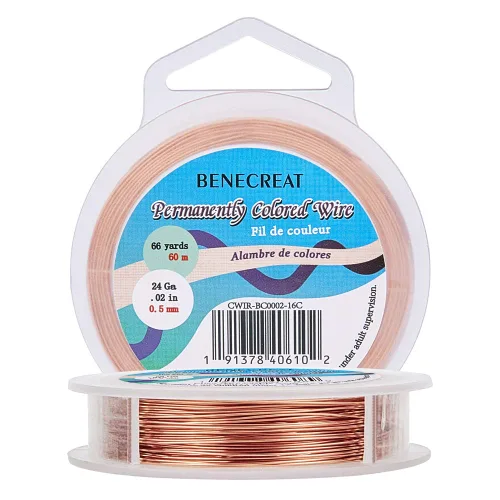 Miniatura 25 de BENECREAT Alambre de cobre para cuentas de joyería de calibre 18, resistente al deslustre, alambre de metal de bronce antiguo para hacer joyas