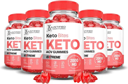 Miniatura 7 de Keto Bites Keto ACV Gummies Fórmula Extrema 2000 mg Vegano Sin OGM con Jugo de Granada Raíz de Remolacha B12 60 Gummys