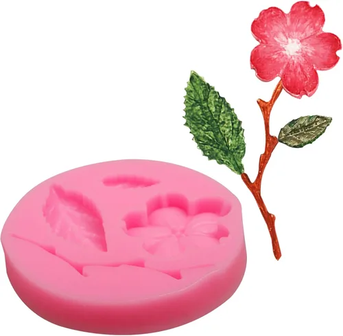 Miniatura 9 de Moldes en forma de flor de durazno, 4 unidades, moldes de silicona para decoración de pasteles, dulces, azúcar, cupcakes, pasteles, paletas