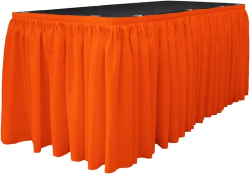 Miniatura 55 de LA Linen Falda de mesa de popelina de poliéster para mesas rectangulares, tela plisada para banquetes de boda, 14 pies por 29 pulgadas de largo