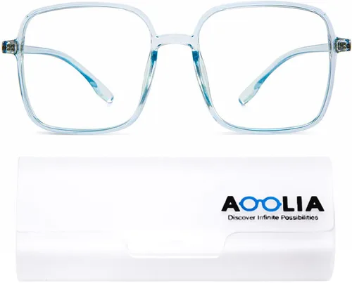 Gafas de lectura cuadradas de gran tamaño, con borde completo, lentes de lectura con bloqueo de luz azul a la moda, anteojos ligeros