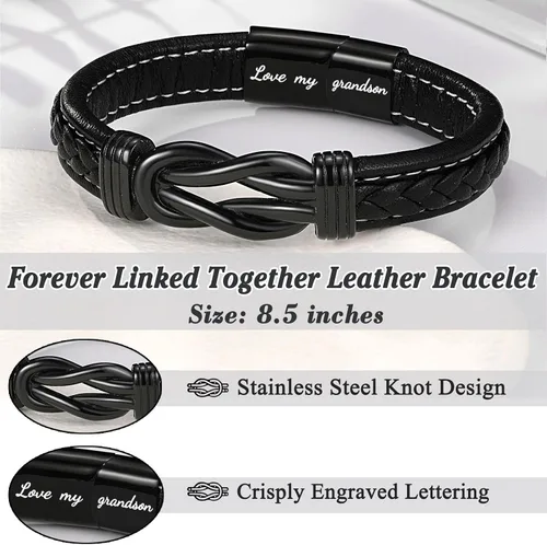 Miniatura 3 de ORISPRE Pulsera con texto en inglés "To My SonGrandsonSobrino", regalos para adolescentes, niños y hombres, pulsera inspiradora para confirmación