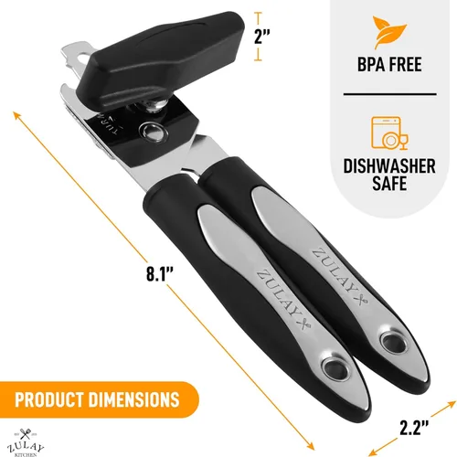 Miniatura 2 de Zulay Kitchen Abrelatas de mano – Abrelatas manual duradero cuchillas de acero inoxidable de corte de borde liso – Abrelatas manual de servicio