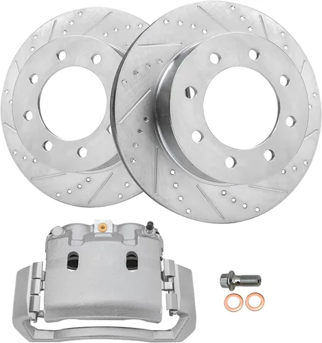 Miniatura 26 de Detroit Axle - Kit de freno delantero para Mercedes-Benz C350e GLC300 2016-2018, E300 2017, E350 2020-2022, frenos de disco perforados y ranurados
