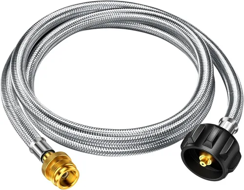 Adaptador de manguera de propano de 5 pies, convertidor de 1 libra a 20 libras para tanques de 5 libras a 40 libras, manguera de gas antimordedura