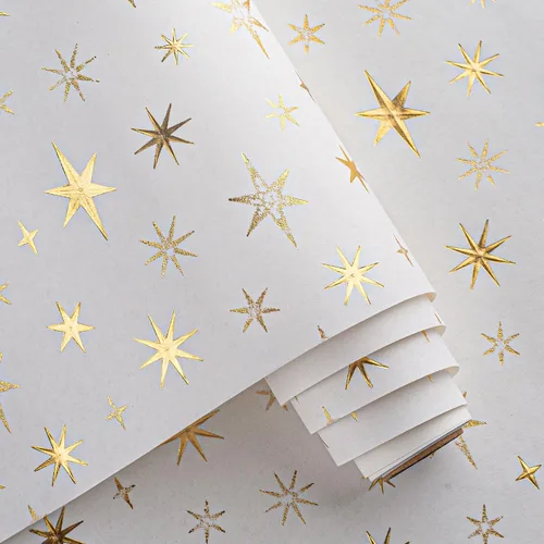 Miniatura 8 de Flyhill - Rollo de papel kraft de piña en lata - 17 pulgadas X 33 pies - Diseño de papel de regalo con piña 3D en relieve metálico dorado