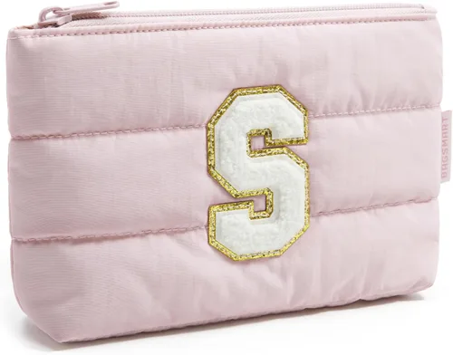 Miniatura 23 de BAGSMART Pequeña bolsa de maquillaje, neceser portátil esponjoso con cierre de cremallera con encanto, organizador de viaje resistente al agua